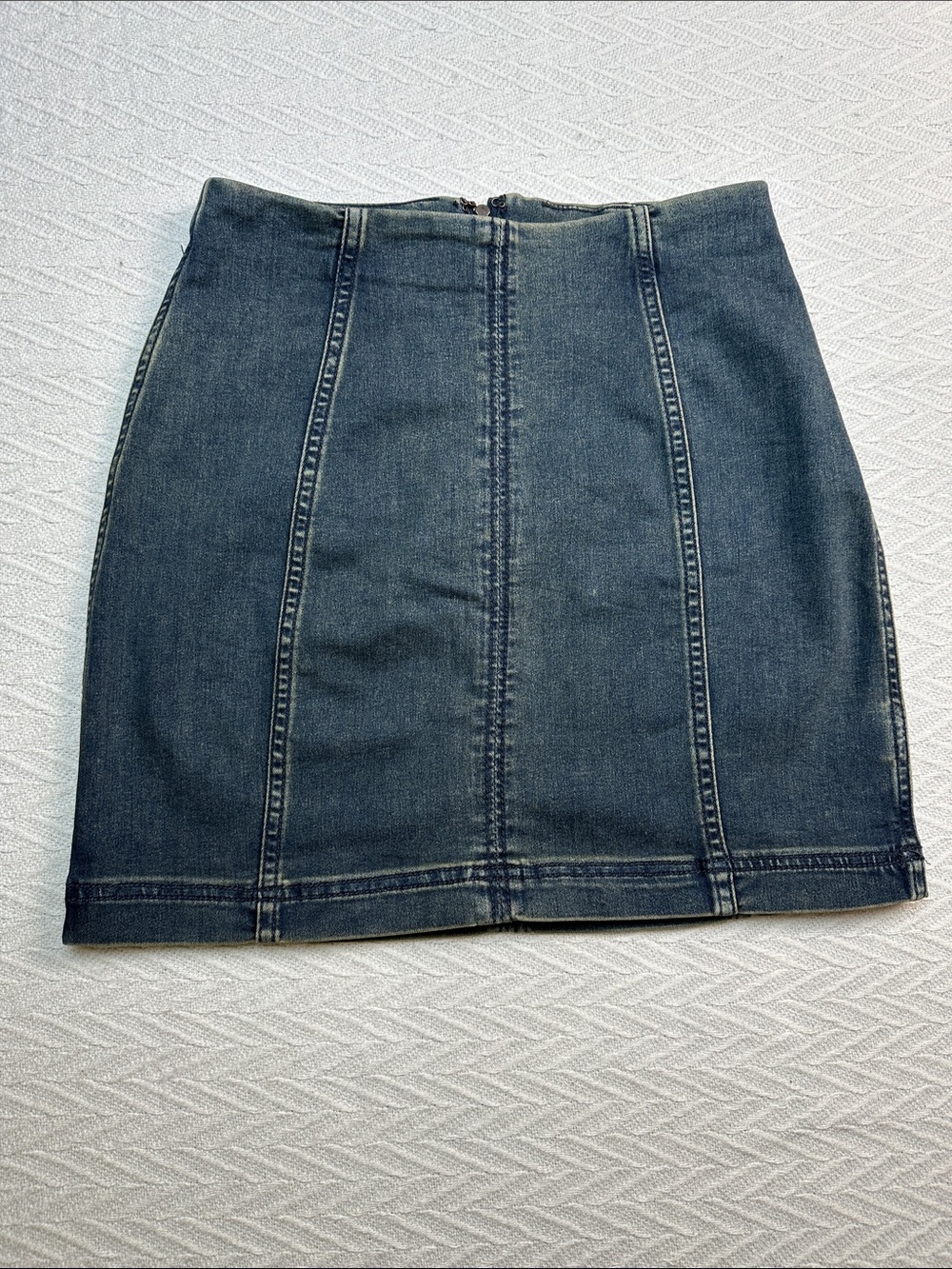 Free People Stretchy Dark Denim Panel Mini Skirt Boho western grunge Y2K summer